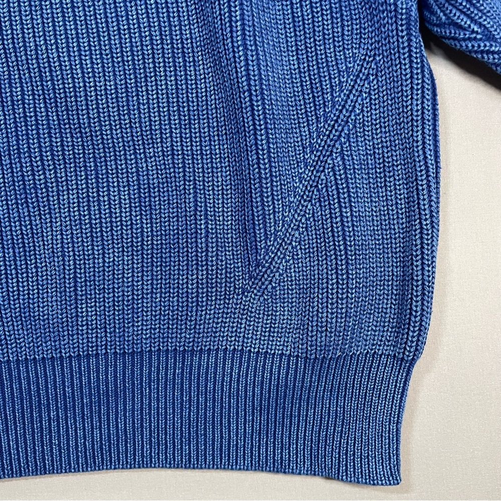 Demylee Chelsea Cotton Crew Sweater in Washed Denim, Herringbone - Womens Medium - Picture 8 of 16